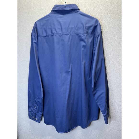 Garnos Ranch Tri-Mountain Button Down Shirt Blue Embroidered Size L South Dakota - Picture 4 of 4